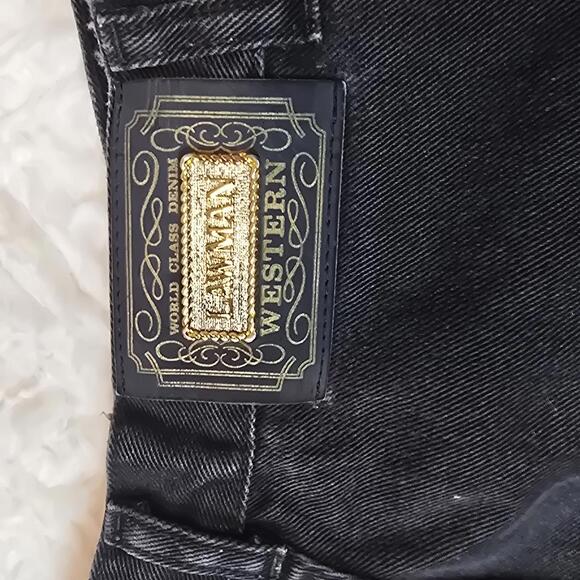 Vintage Lawman Black high rise Western Jeans with Side Snap Buttons Size 7 - Picture 4 of 9